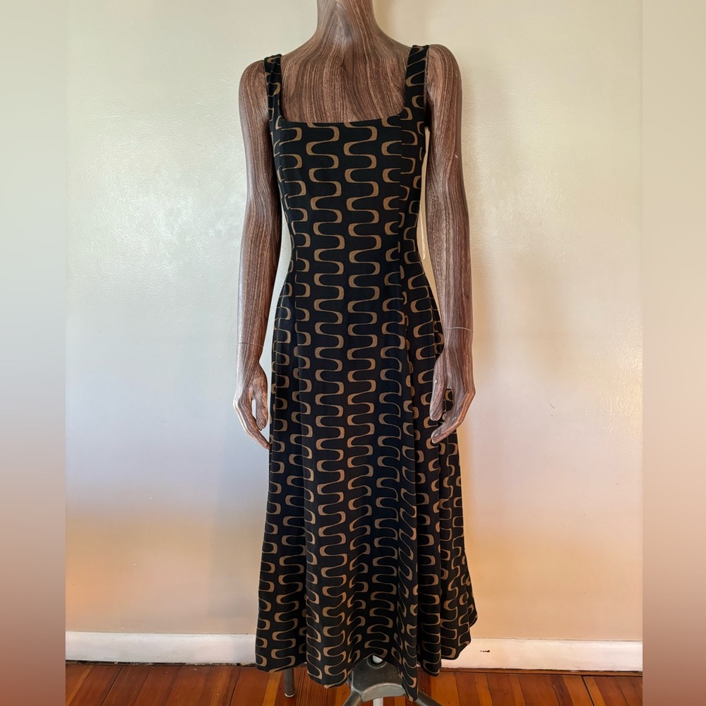 CHRISTIAN LACROIX  Linen Fit & Flare, A-line Retro Print Dress - NWT 6